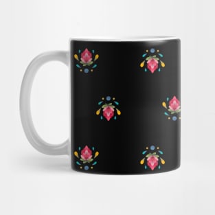 Dark Open Simple Protea Bud Pattern Mug